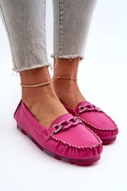 Leder Damen Mokassins mit Ornamenten S.Barski LR339 rosa