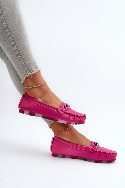 Leder Damen Mokassins mit Ornamenten S.Barski LR339 rosa