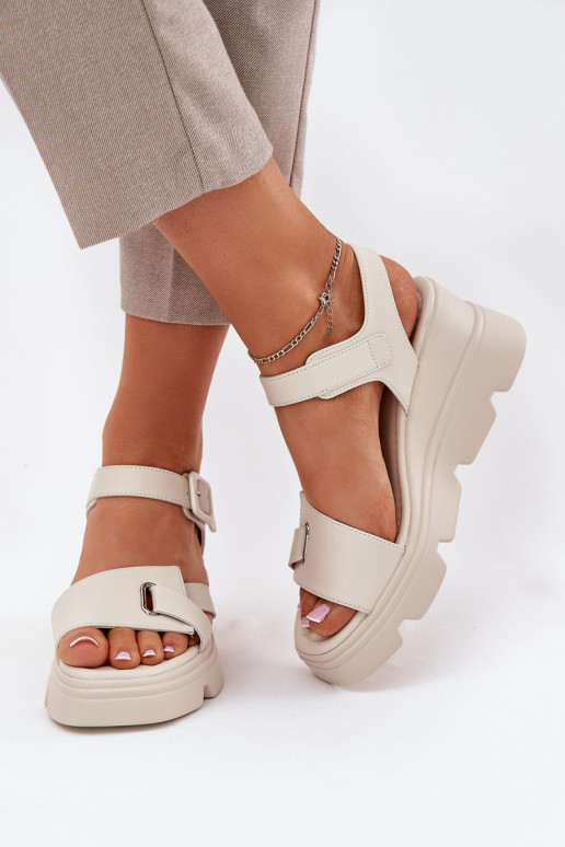 Damen Sandalen auf Plattform Artiker 54C1624 beige
