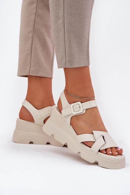 Damen Sandalen auf Plattform Artiker 54C1624 beige