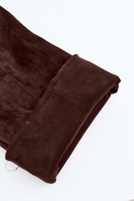 damen kniehohe Stiefeletten zum Hineinschlüpfen mit Absatz in schokoladenbraun Favra