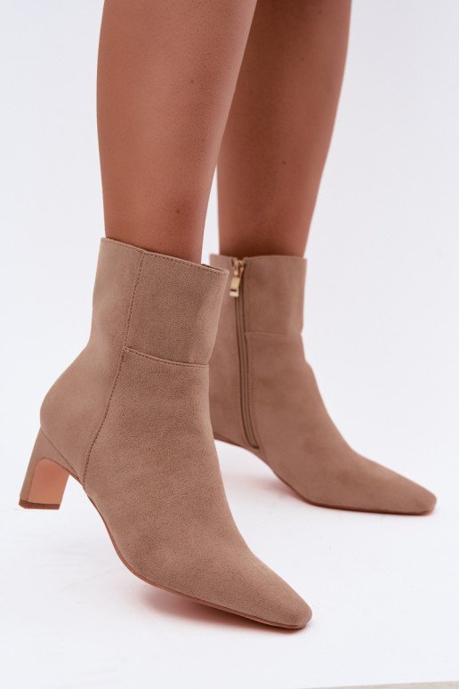 damen Stiefeletten mit Absatz in sandfarben Rileya