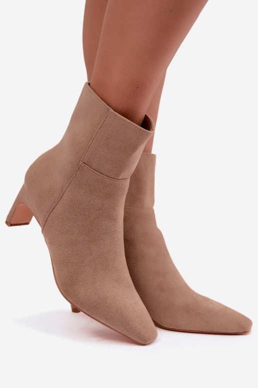 damen Stiefeletten mit Absatz in sandfarben Rileya