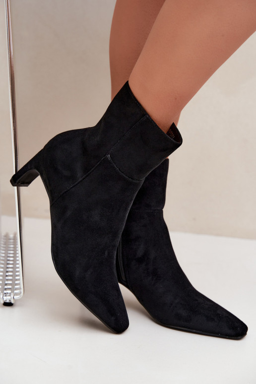 damen Stiefeletten mit Absatz in schwarz Rileya