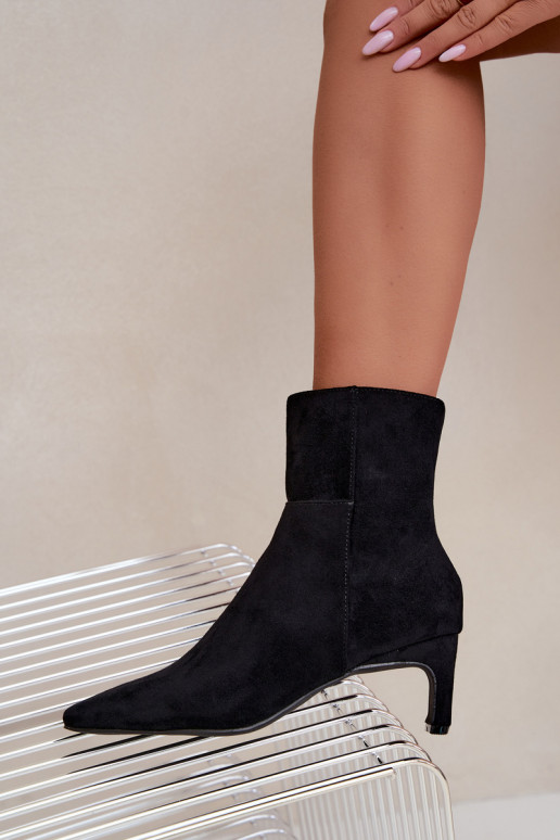 damen Stiefeletten mit Absatz in schwarz Rileya