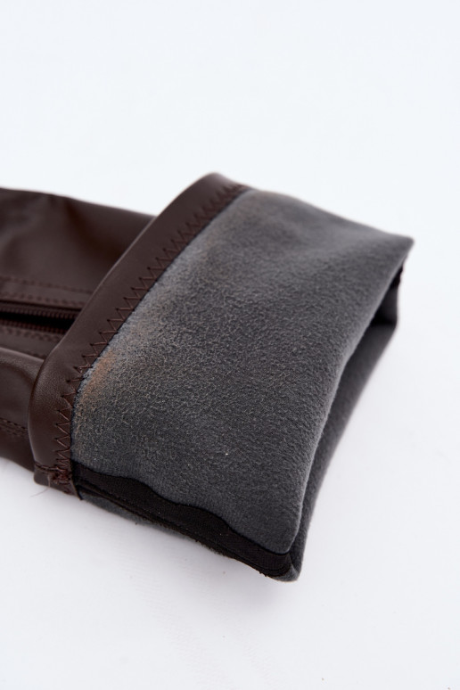 Damen kniehohe Stiefel mit Plateau aus Kunstleder CzekoladoĮe
