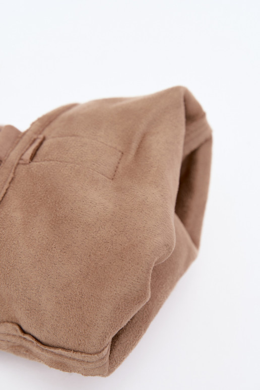 geknitterte Damen kniehohe Stiefel im Cowboy-Stil mit Riemen und Absätzen in Sand Adria