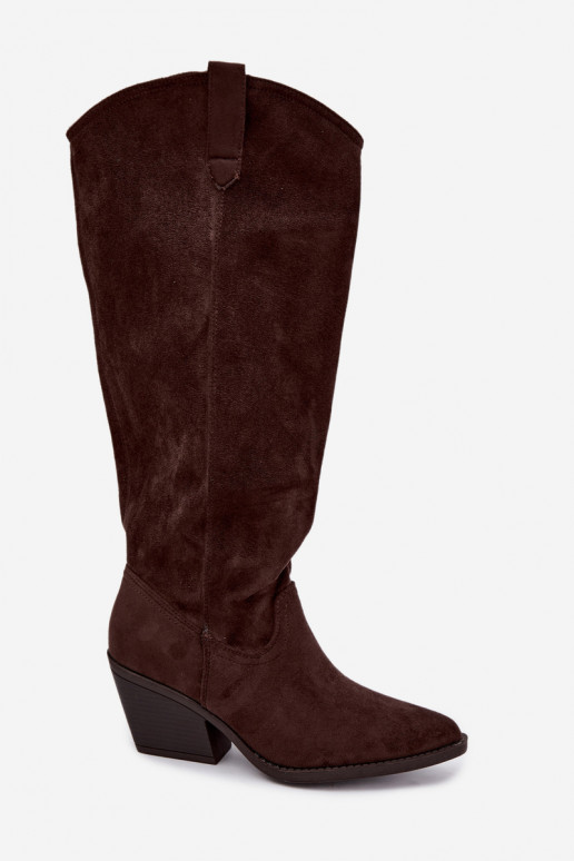 slouchy kniehohe Stiefel zum Hineinschlüpfen in CzekoladoĮe Sylvie
