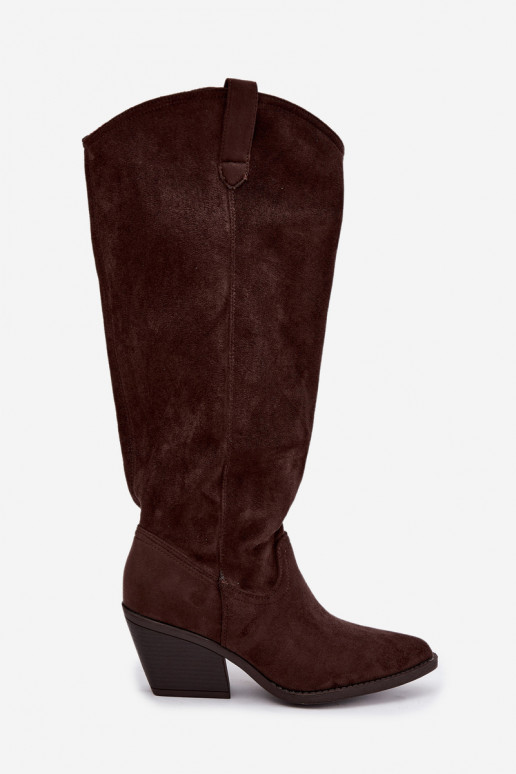 slouchy kniehohe Stiefel zum Hineinschlüpfen in CzekoladoĮe Sylvie