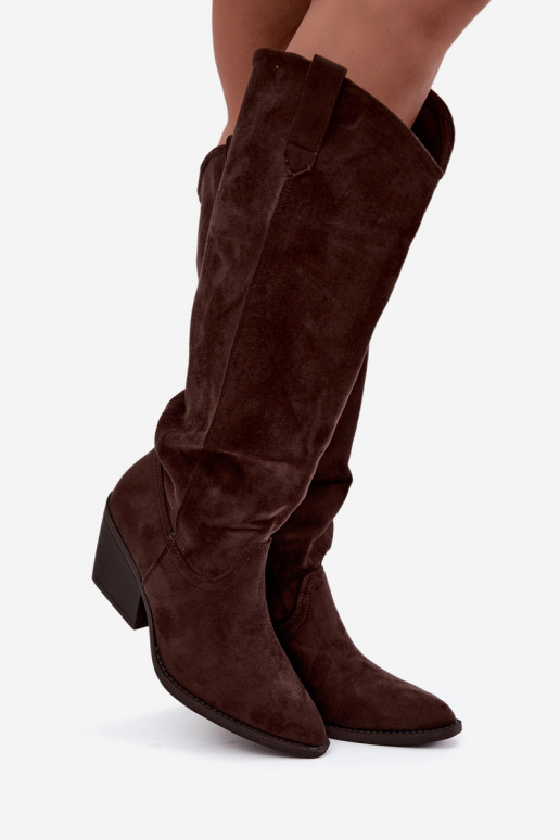 slouchy kniehohe Stiefel zum Hineinschlüpfen in CzekoladoĮe Sylvie