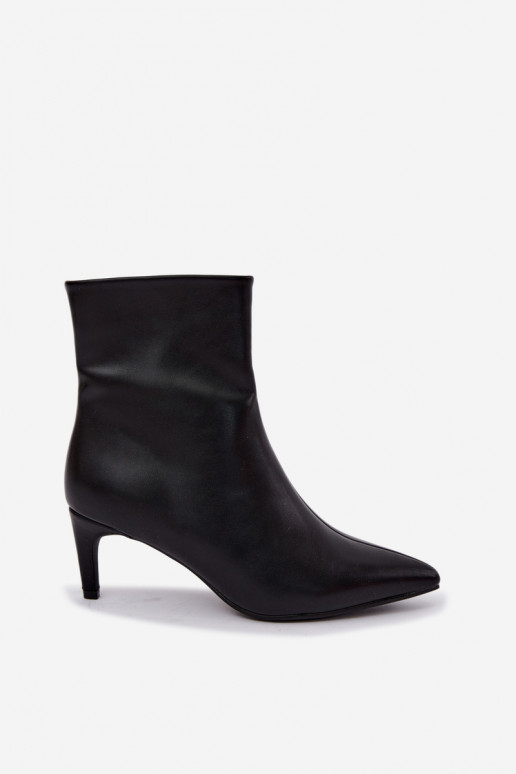 Damen Stiefeletten mit Absätzen aus schwarzem Kunstleder Celisse
