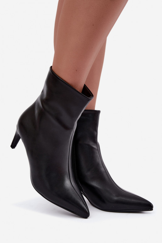 Damen Stiefeletten mit Absätzen aus schwarzem Kunstleder Celisse