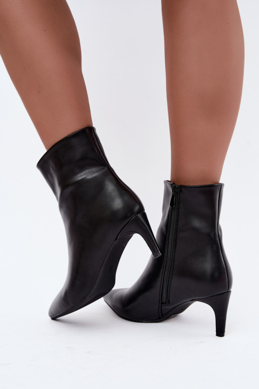 Damen Stiefeletten mit Absätzen aus schwarzem Kunstleder Celisse