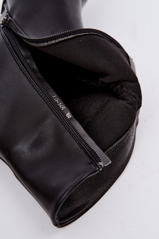 Damen Stiefeletten mit Absätzen aus schwarzem Kunstleder Celisse