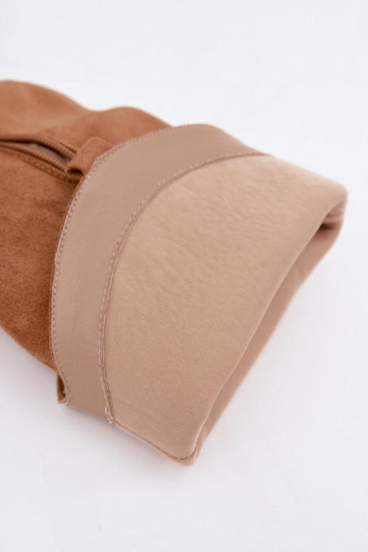 Damen kniehohe Stiefel mit breiten Absätzen in Braun Gilena