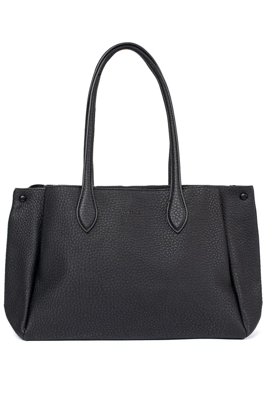 Schwarze Kunstleder-Handtasche