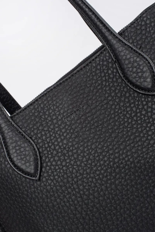 Schwarze Kunstleder-Handtasche