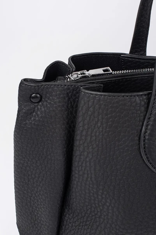 Schwarze Kunstleder-Handtasche