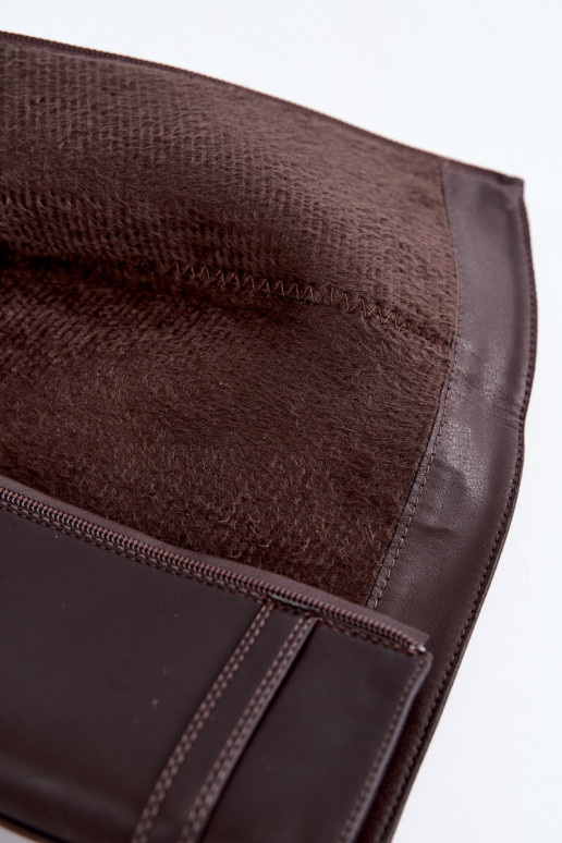 Damenstiefel mit niedrigem Absatz bis zum Knie mit Schnallen in Schokoladenfarbe Orlisa