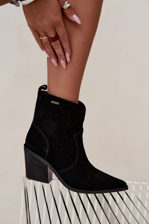 Big Star schwarze Cowboy-Stiefeletten mit Absatz