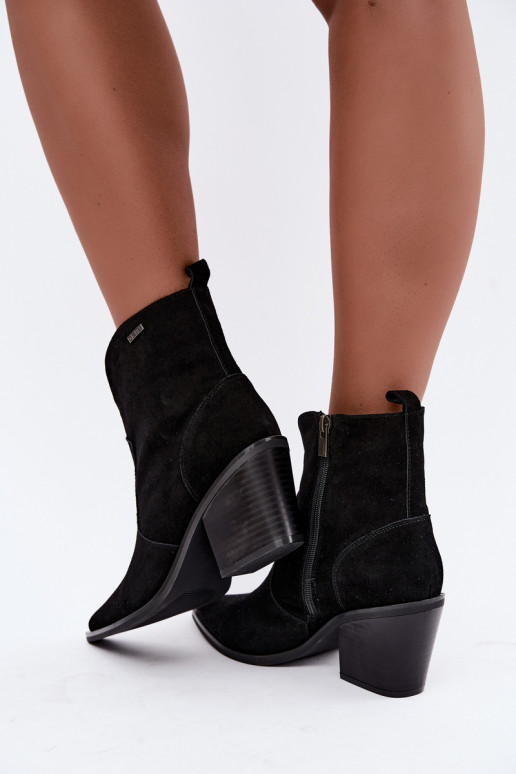 Big Star schwarze Cowboy-Stiefeletten mit Absatz