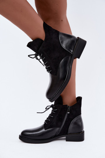 Ismerae schwarze Stiefeletten mit breiten Absätzen 2