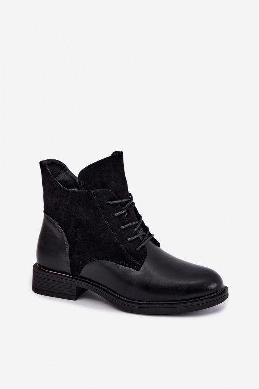 Ismerae schwarze Stiefeletten mit breiten Absätzen