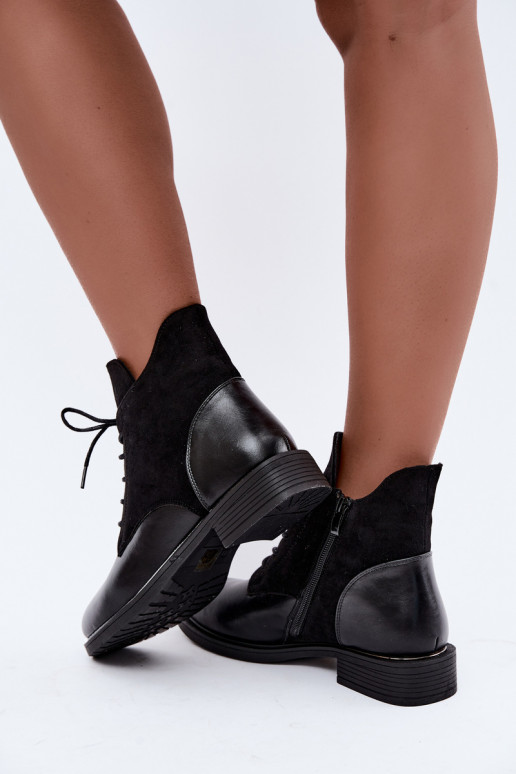 Ismerae schwarze Stiefeletten mit breiten Absätzen