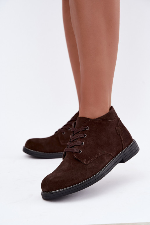 Nirelia Schuhe aus schokoladenbraunem Kunstveloursleder