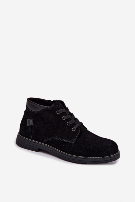 Nirelia Schuhe aus schwarzem Kunstveloursleder