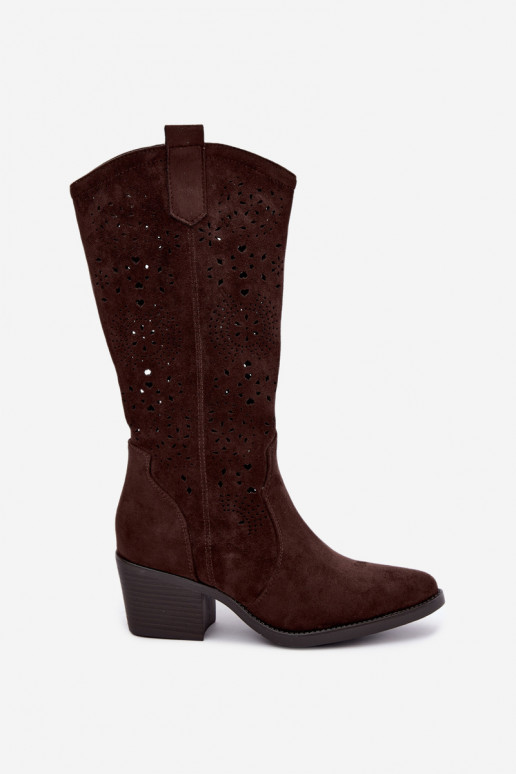 Ausschnitt Cowboy-Stiefel mit Absatz CzekoladoĮe Garena