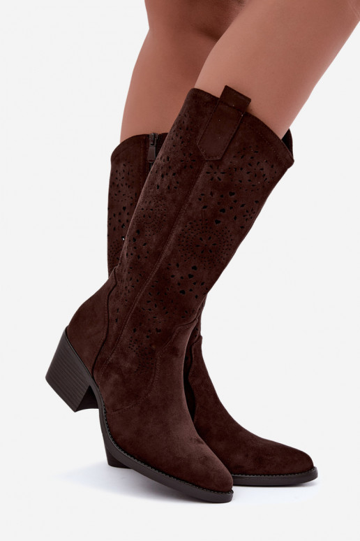 Ausschnitt Cowboy-Stiefel mit Absatz CzekoladoĮe Garena