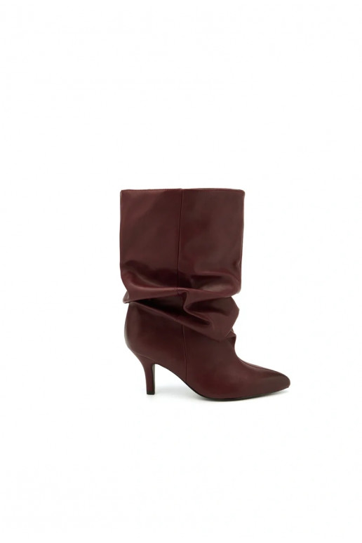Slouchy Stiefeletten mit Absatz in bordeaux Gelra