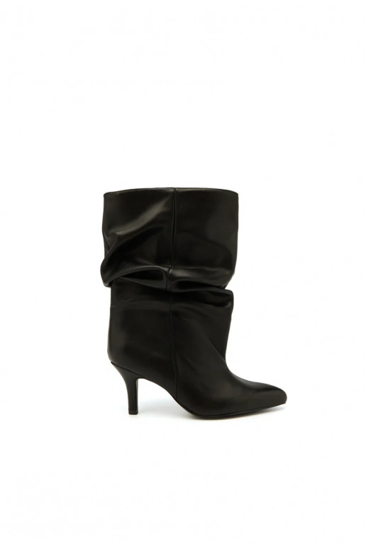 Slouchy Stiefeletten mit Absatz in schwarz Gelra