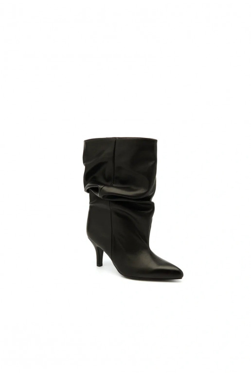 Slouchy Stiefeletten mit Absatz in schwarz Gelra