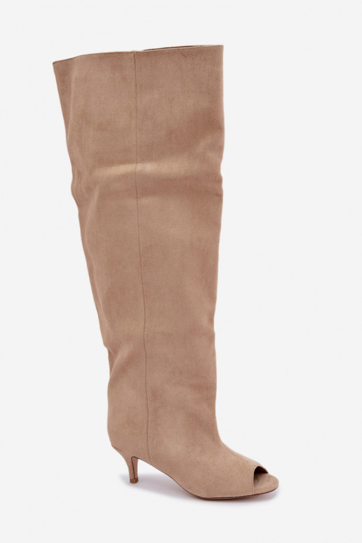 Stiefel mit hohem Schaft und offenen Zehen in Sand Henya