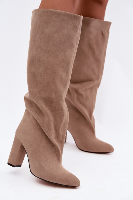 Stiefeletten mit Absatz in Sand Adoria