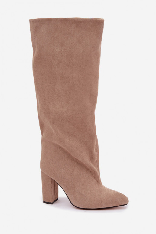 Stiefeletten mit Absatz in Sand Adoria