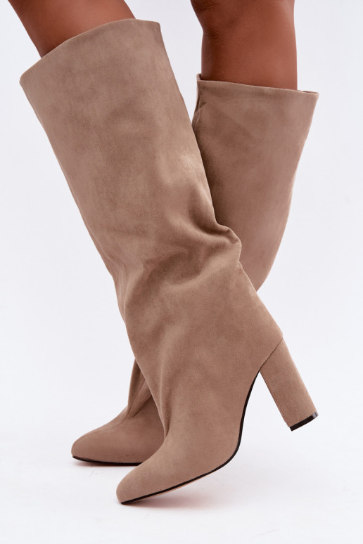 Stiefeletten mit Absatz in Sand Adoria