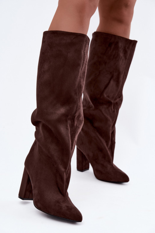Stiefeletten mit Absatz in Schokolade Adoria