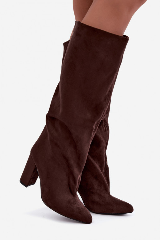 Stiefeletten mit Absatz in Schokolade Adoria