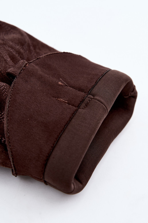Falten cowboy-stil kniehohe Stiefel mit Absätzen und genähtem Schaft schokoladenbraun Ives