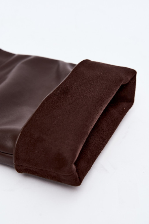 Wärmende Damen Stiefeletten mit dünnen Absätzen schokoladenbraun Olivienne