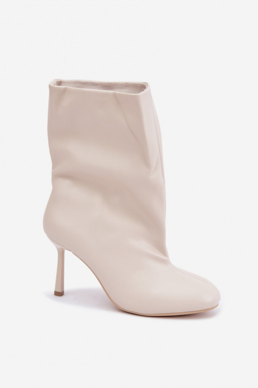Slip-On Stiefeletten mit dünnen Absätzen elfenbein Jalisa