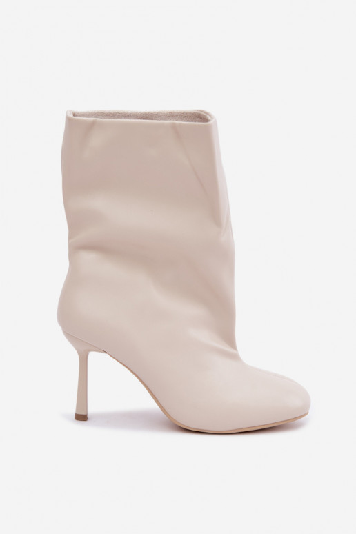 Slip-On Stiefeletten mit dünnen Absätzen elfenbein Jalisa