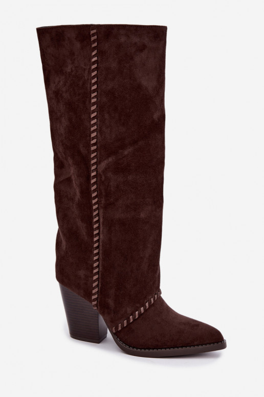 Damenstiefel im Cowboy-Stil mit Blockabsatz schokoladenbraun Noeline