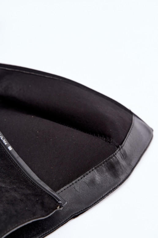 Damen-Kniehohe Cowboy-Stiefel mit Blockabsatz in Schwarz Noeline