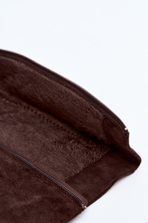 Damen isolierte Kniehohe Stiefel mit Absatz und Rüschen in Braun Imelia