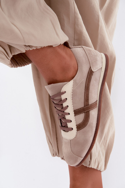 Kunstveloursleder Sneakers Zazoo N1402S2, sandfarben