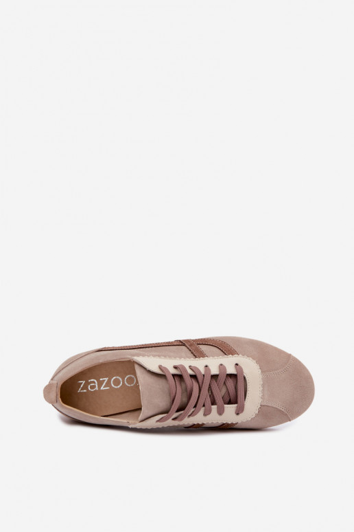 Kunstveloursleder Sneakers Zazoo N1402S2, sandfarben